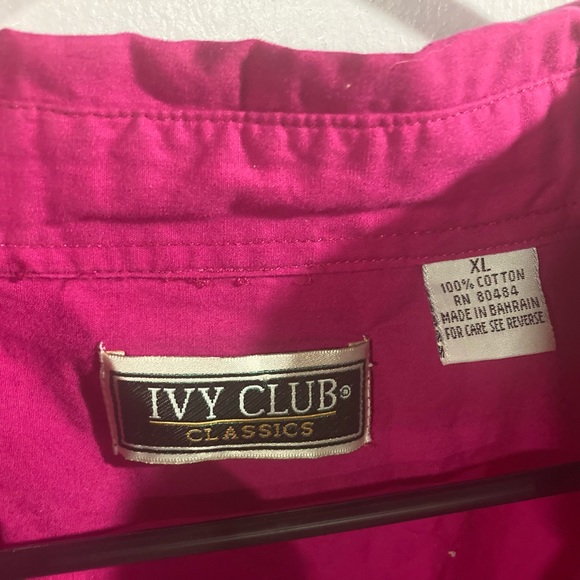 Ivy Club Fuchsia Long Sleeve Button down shirt - Picture 3 of 4